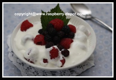 Fresh Raspberry Cream Dessert Recipes - Berries with Heavy Cream or